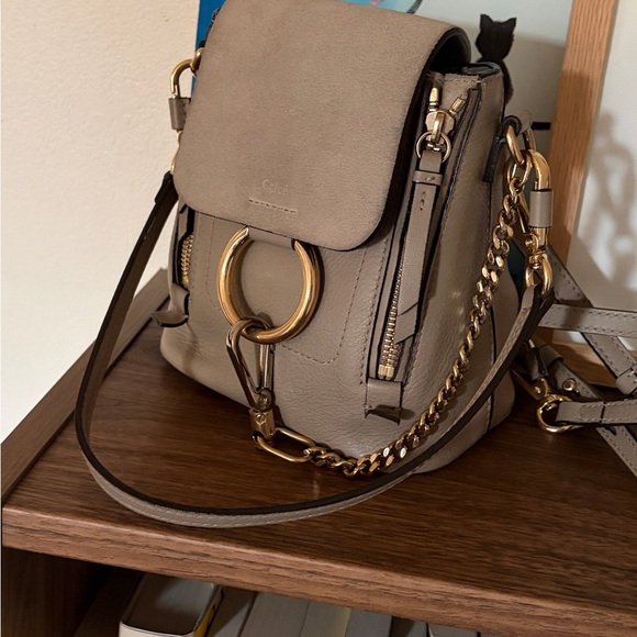 Chloe Handbags - Chloe Mini Faye Backpack Motty Grey